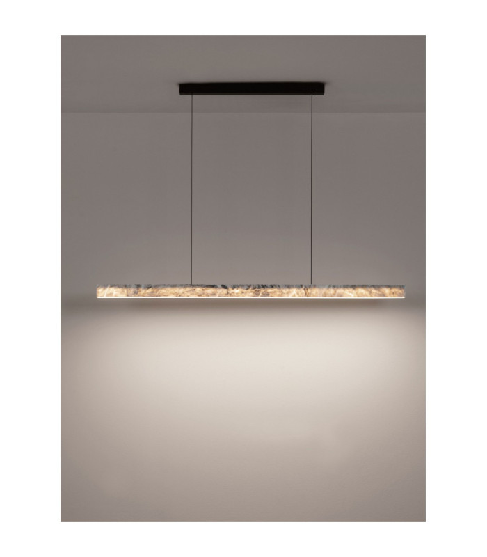 Valley Bar Pendant Ceiling Light Natural Marble Black Triac Dimmable LED 33W 1980lm 3000K-4