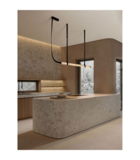 Valley Bar Pendant Ceiling Light Natural Marble Black Triac Dimmable LED 25W 1500lm 3000K-2