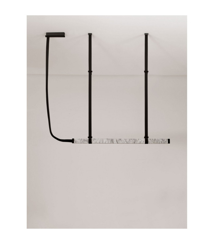 Valley Bar Pendant Ceiling Light Natural Marble Black Triac Dimmable LED 25W 1500lm 3000K-3