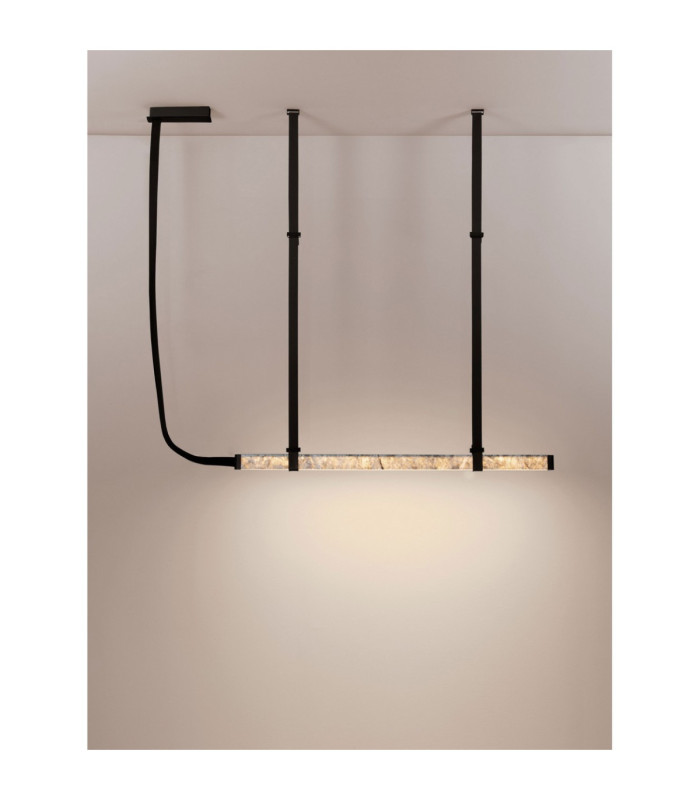 Valley Bar Pendant Ceiling Light Natural Marble Black Triac Dimmable LED 25W 1500lm 3000K-4