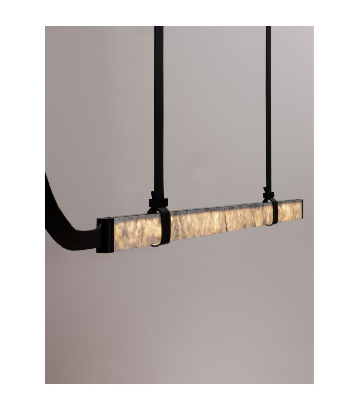 Valley Bar Pendant Ceiling Light Natural Marble Black Triac Dimmable LED 25W 1500lm 3000K-5