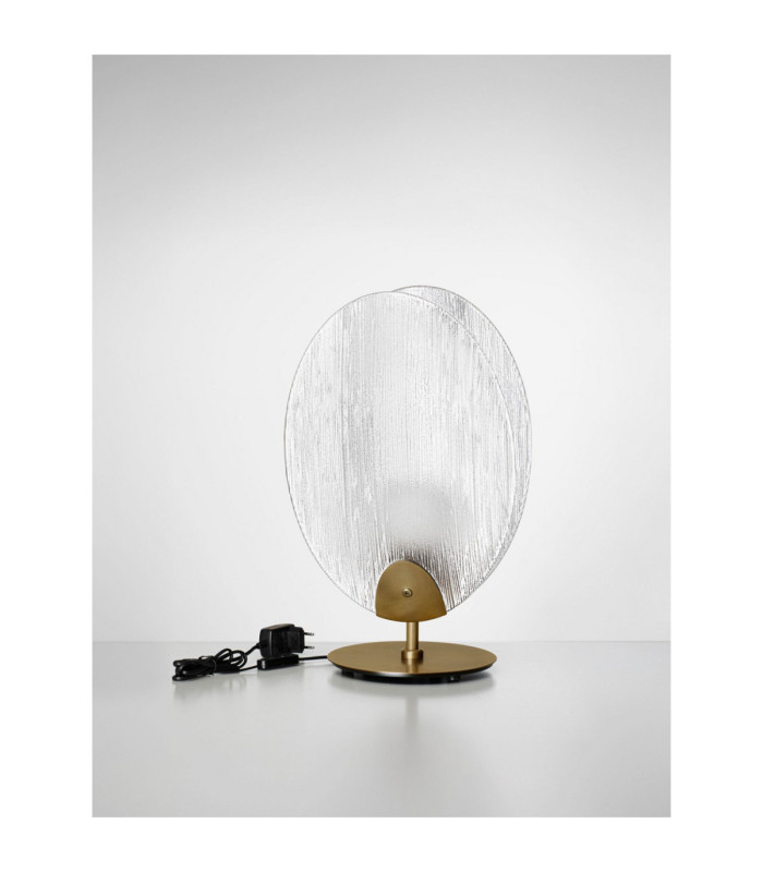 Shelina Glass Table Lamp Antique Brass LED 6W 390lm 3000K-3