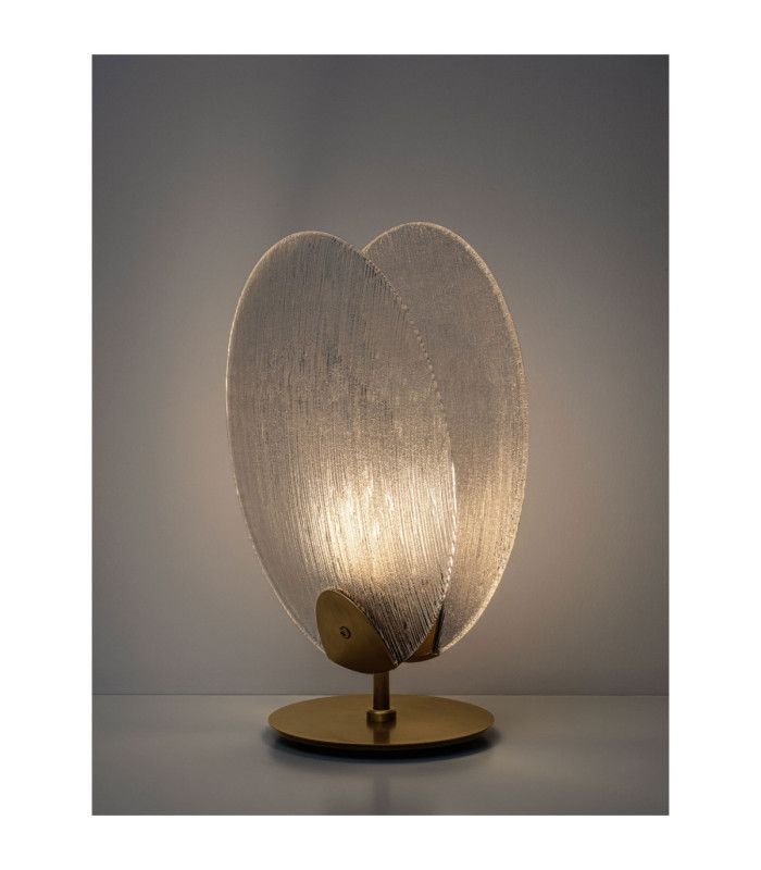 Shelina Glass Table Lamp Antique Brass LED 6W 390lm 3000K-5