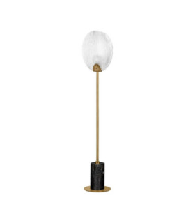 Shelina Glass Floor Lamp Antique Brass Black LED 6W 390lm 3000K-1
