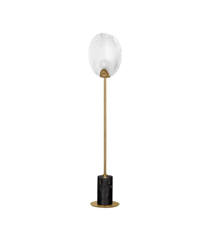 Shelina Glass Floor Lamp Antique Brass Black LED 6W 390lm 3000K-1