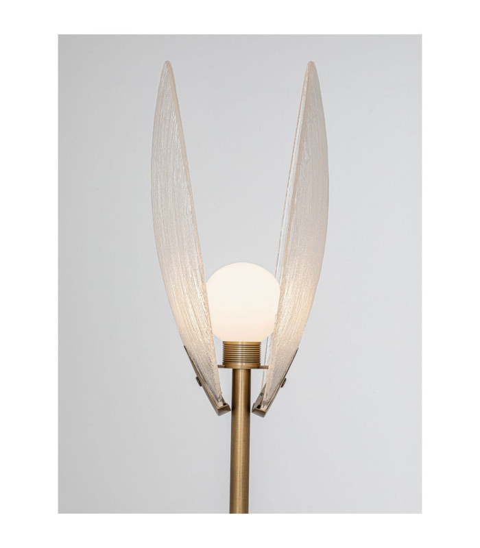 Shelina Glass Floor Lamp Antique Brass Black LED 6W 390lm 3000K-5