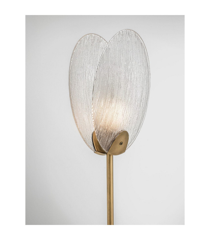 Shelina Glass Floor Lamp Antique Brass Black LED 6W 390lm 3000K-6