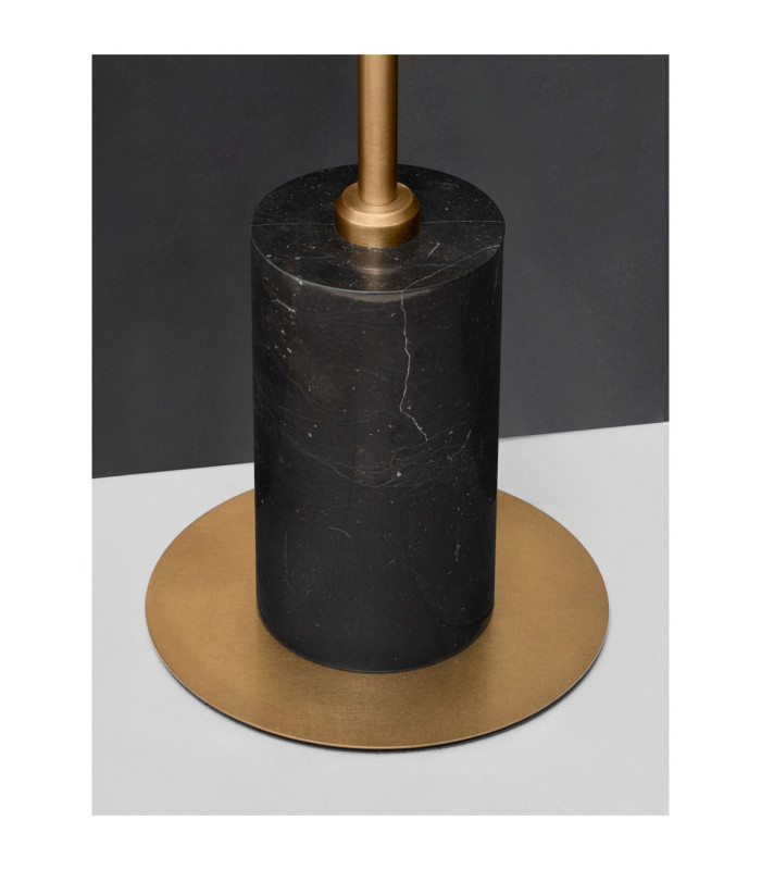 Shelina Glass Floor Lamp Antique Brass Black LED 6W 390lm 3000K-7