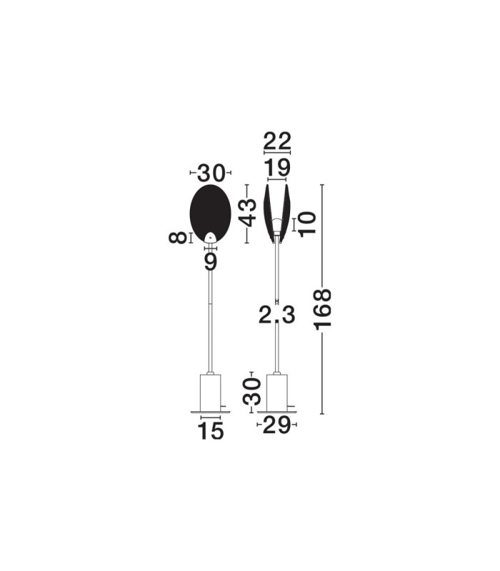 Shelina Glass Floor Lamp Antique Brass Black LED 6W 390lm 3000K-8