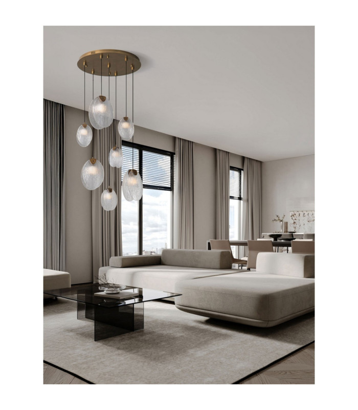 Shelina Cluster Pendant Ceiling Light Antique Brass Triac Dimmable LED 22W 1430lm 3000K-2