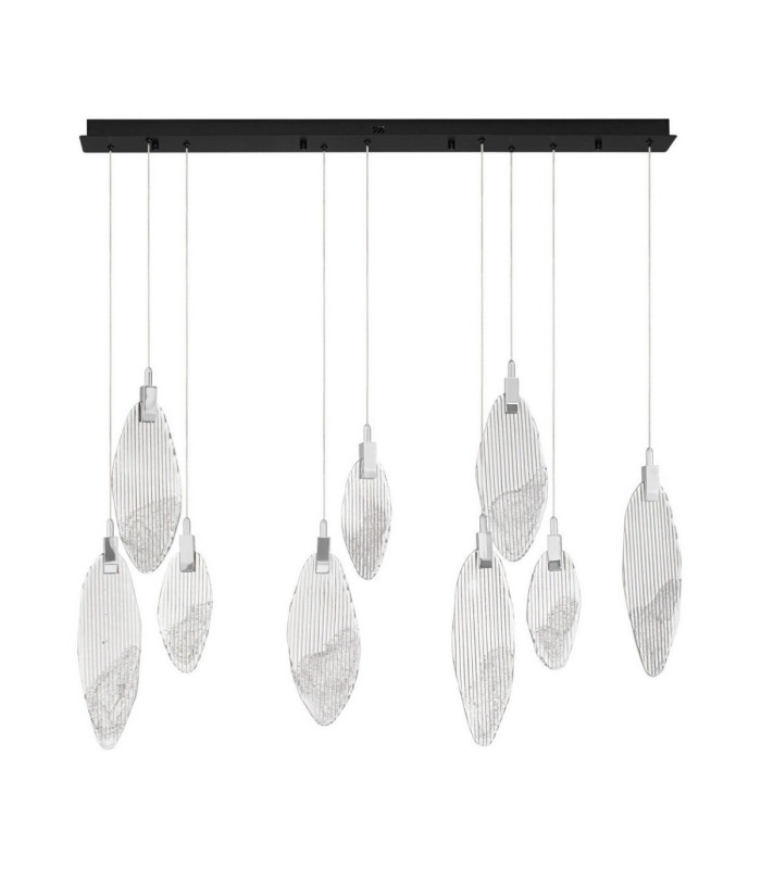 Seriq Bar Cluster Pendant Ceiling Light Matt Black Chrome Triac Dimmable LED 23W 668lm 3000K-1