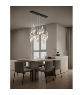 Seriq Bar Cluster Pendant Ceiling Light Matt Black Chrome Triac Dimmable LED 23W 668lm 3000K-2