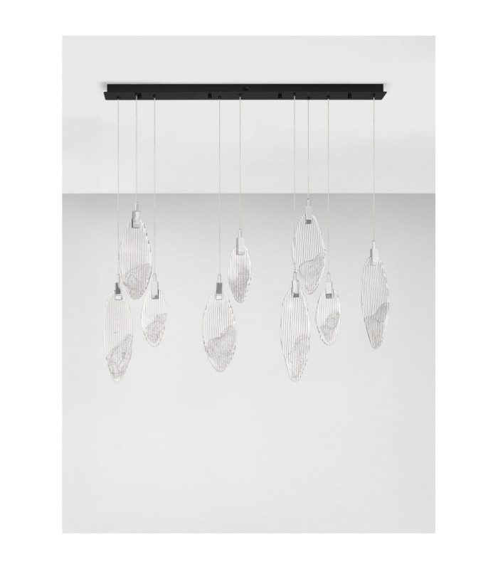 Seriq Bar Cluster Pendant Ceiling Light Matt Black Chrome Triac Dimmable LED 23W 668lm 3000K-3