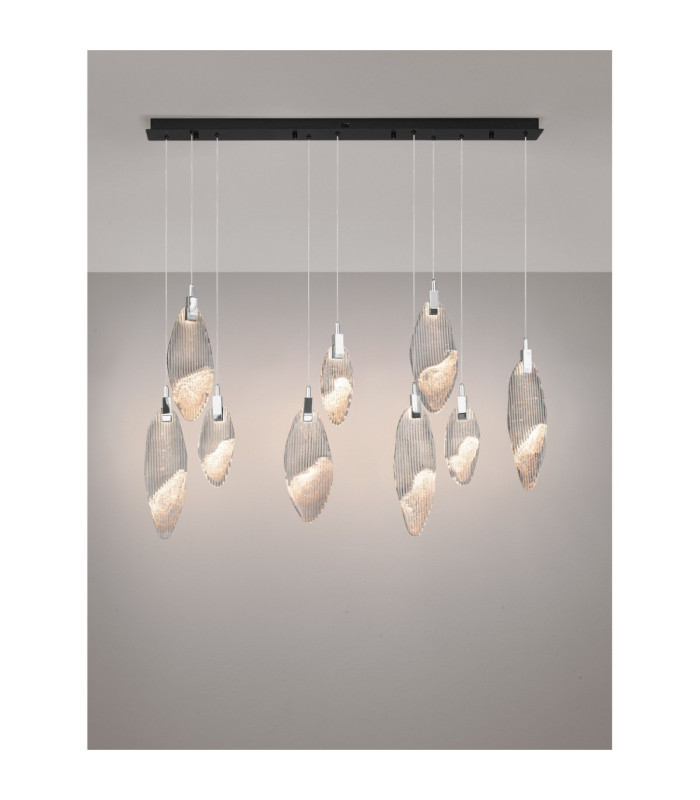 Seriq Bar Cluster Pendant Ceiling Light Matt Black Chrome Triac Dimmable LED 23W 668lm 3000K-4