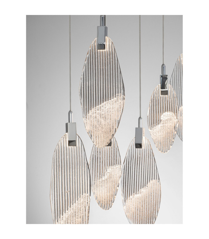 Seriq Bar Cluster Pendant Ceiling Light Matt Black Chrome Triac Dimmable LED 23W 668lm 3000K-6