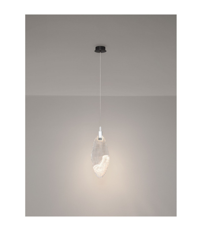Seriq Pendant Ceiling Light Matt Black Chrome Triac Dimmable LED 3W 85lm 3000K-4