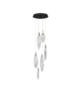 Seriq Cluster Pendant Ceiling Light Matt Black Chrome Triac Dimmable LED 14W 412lm 3000K-1