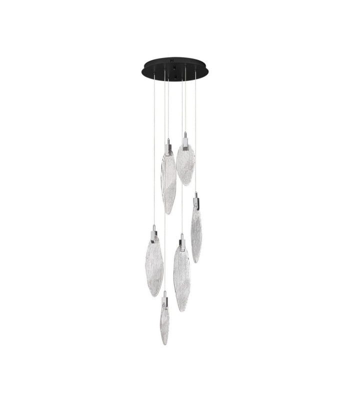 Seriq Cluster Pendant Ceiling Light Matt Black Chrome Triac Dimmable LED 14W 412lm 3000K-1