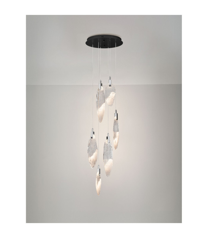 Seriq Cluster Pendant Ceiling Light Matt Black Chrome Triac Dimmable LED 14W 412lm 3000K-4