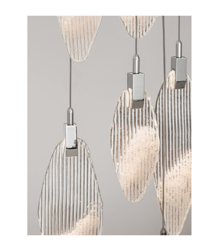 Seriq Cluster Pendant Ceiling Light Matt Black Chrome Triac Dimmable LED 14W 412lm 3000K-5