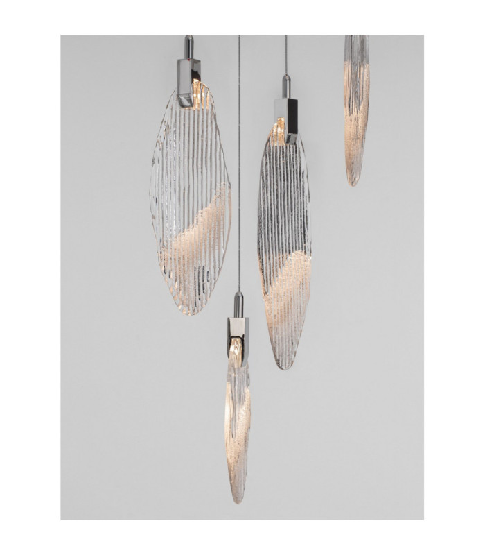 Seriq Cluster Pendant Ceiling Light Matt Black Chrome Triac Dimmable LED 14W 412lm 3000K-6