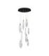 Seriq Round Cluster Pendant Ceiling Light Matt Black Chrome Triac Dimmable LED 23W 668lm 3000K-1
