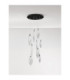 Seriq Round Cluster Pendant Ceiling Light Matt Black Chrome Triac Dimmable LED 23W 668lm 3000K-3
