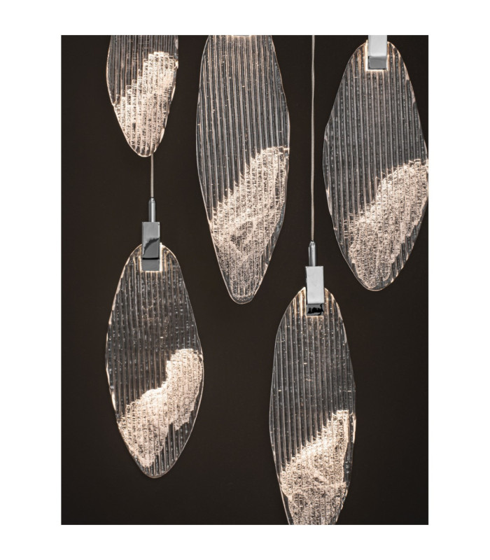 Seriq Round Cluster Pendant Ceiling Light Matt Black Chrome Triac Dimmable LED 23W 668lm 3000K-5