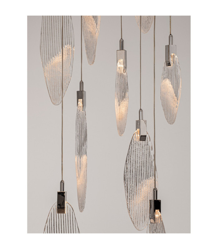 Seriq Round Cluster Pendant Ceiling Light Matt Black Chrome Triac Dimmable LED 23W 668lm 3000K-6