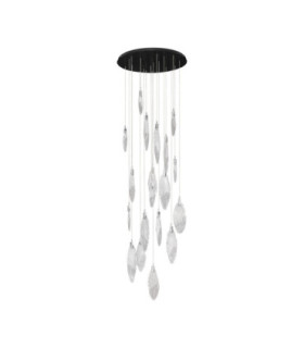 Seriq Cluster Pendant Ceiling Light Matt Black Chrome Triac Dimmable LED 44W 1398lm 3000K-1