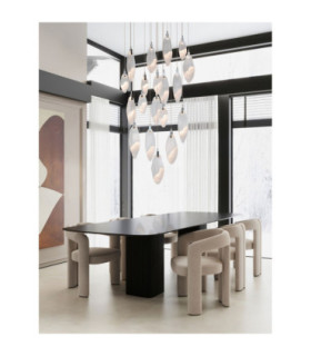 Seriq Cluster Pendant Ceiling Light Matt Black Chrome Triac Dimmable LED 44W 1398lm 3000K-2