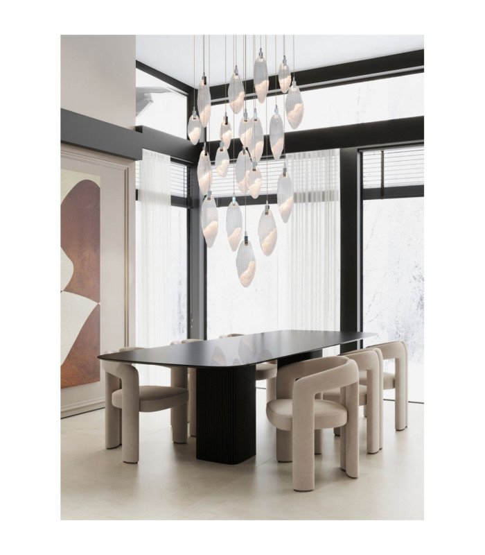 Seriq Cluster Pendant Ceiling Light Matt Black Chrome Triac Dimmable LED 44W 1398lm 3000K-2