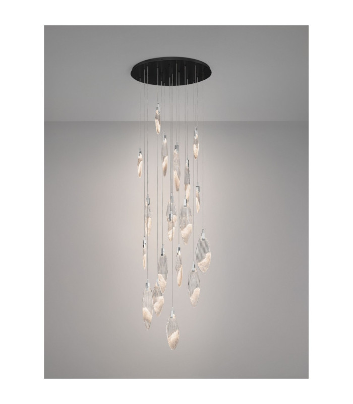 Seriq Cluster Pendant Ceiling Light Matt Black Chrome Triac Dimmable LED 44W 1398lm 3000K-4