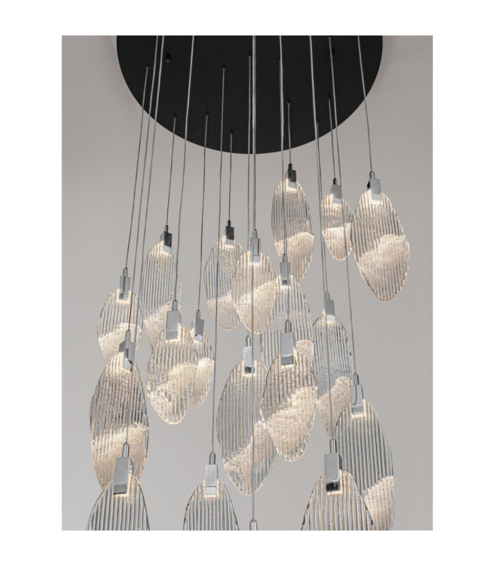 Seriq Cluster Pendant Ceiling Light Matt Black Chrome Triac Dimmable LED 44W 1398lm 3000K-7