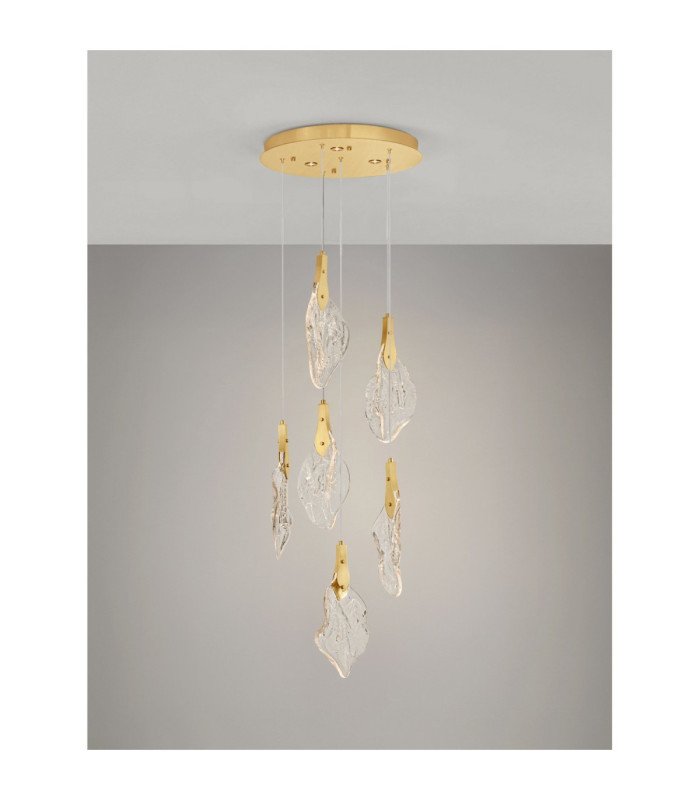 Bellina Cluster Pendant Ceiling Light Gold Triac Dimmable LED 24W 812lm 3000K-4