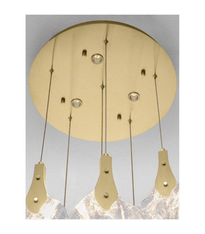 Bellina Cluster Pendant Ceiling Light Gold Triac Dimmable LED 24W 812lm 3000K-6
