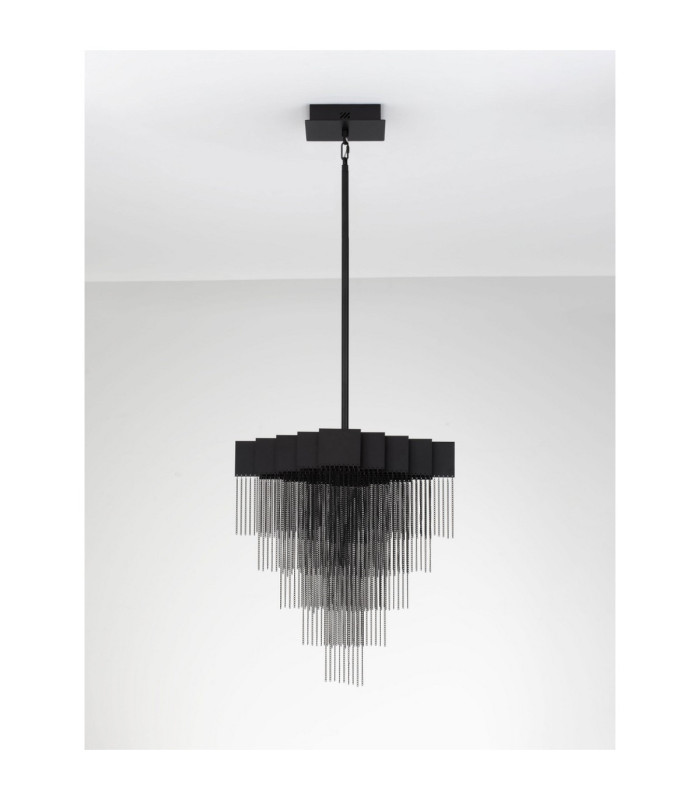Revia Pendant Ceiling Light Matt Black Triac Dimmable LED 28W 1092lm 3000K-3