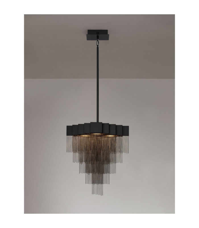 Revia Pendant Ceiling Light Matt Black Triac Dimmable LED 28W 1092lm 3000K-4