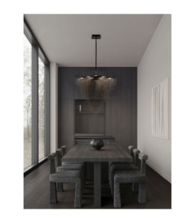 Revia Pendant Ceiling Light Matt Black Triac Dimmable LED 79W 2754lm 3000K-2