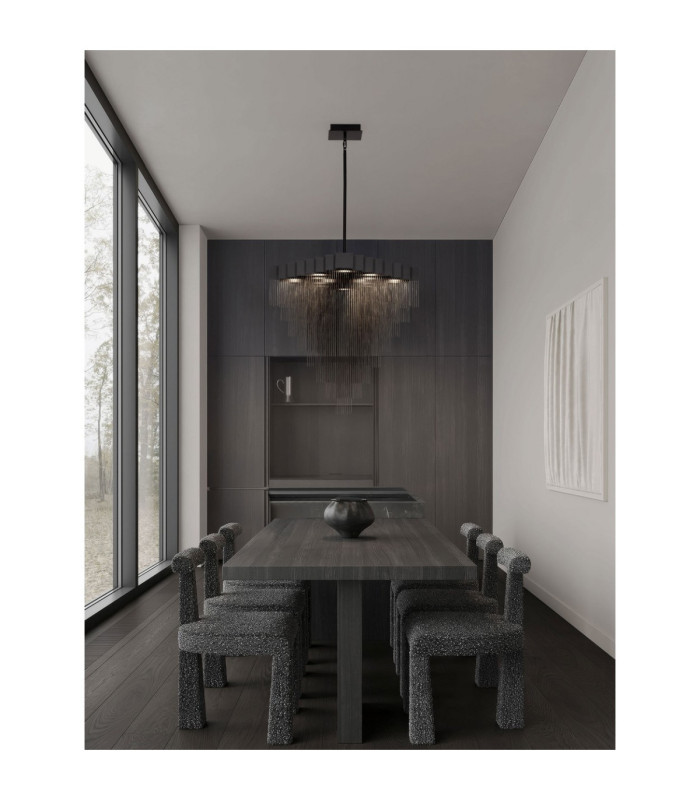 Revia Pendant Ceiling Light Matt Black Triac Dimmable LED 79W 2754lm 3000K-2