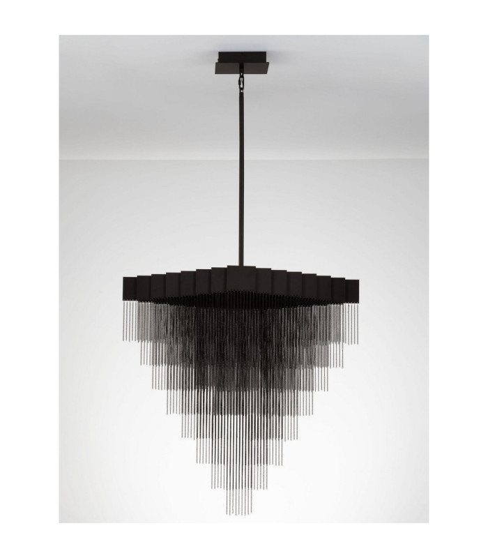 Revia Pendant Ceiling Light Matt Black Triac Dimmable LED 79W 2754lm 3000K-3