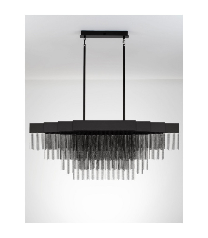 Revia Pendant Ceiling Light Matt Black Triac Dimmable LED 46W 1654lm 3000K-3