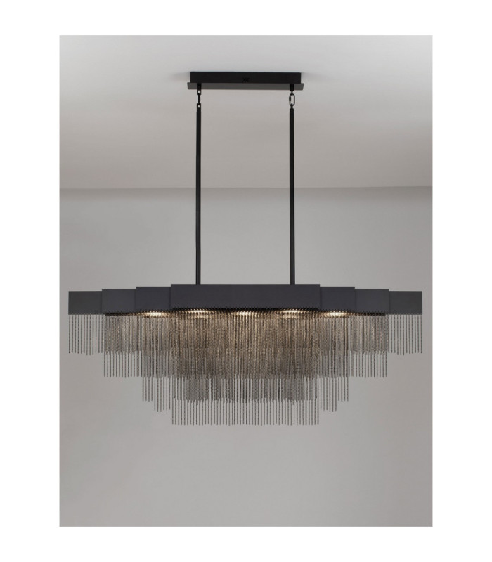 Revia Pendant Ceiling Light Matt Black Triac Dimmable LED 46W 1654lm 3000K-4