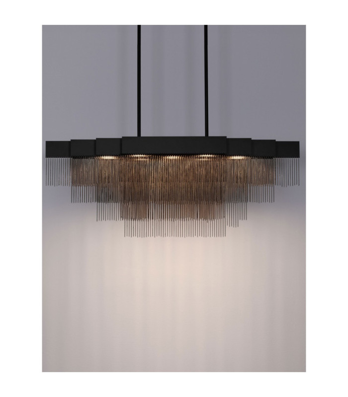 Revia Pendant Ceiling Light Matt Black Triac Dimmable LED 46W 1654lm 3000K-5