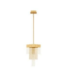 Revia Pendant Ceiling Light Brushed Gold Triac Dimmable LED 8W 351lm 3000K-1