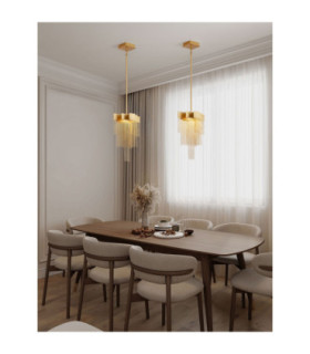 Revia Pendant Ceiling Light Brushed Gold Triac Dimmable LED 8W 351lm 3000K-2