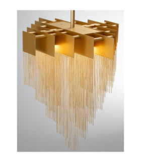 Revia Pendant Ceiling Light Brushed Gold Triac Dimmable LED 28W 1092lm 3000K-2