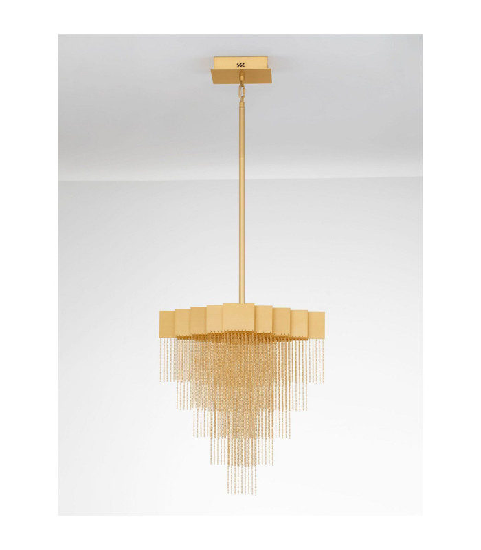Revia Pendant Ceiling Light Brushed Gold Triac Dimmable LED 28W 1092lm 3000K-3