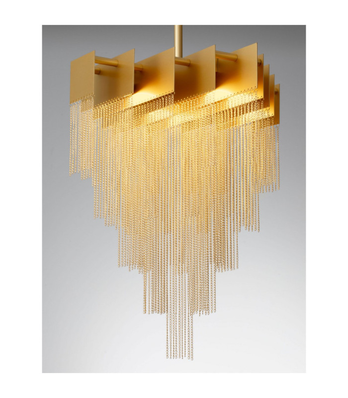 Revia Pendant Ceiling Light Brushed Gold Triac Dimmable LED 28W 1092lm 3000K-5