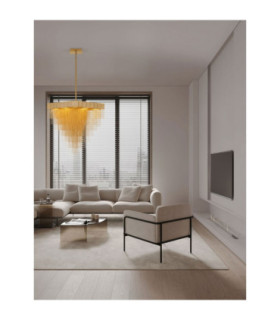 Revia Pendant Ceiling Light Brushed Gold Triac Dimmable LED 79W 2754lm 3000K-2
